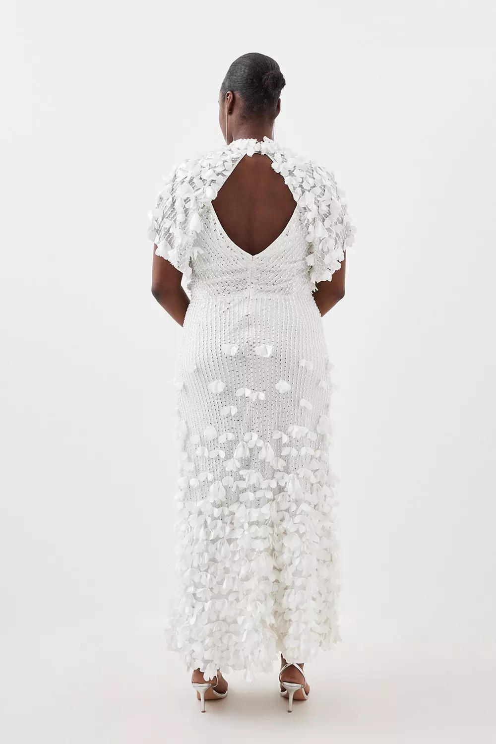 Plus Size Crystal Applique Angel Sleeve Midaxi Woven Dress | Karen Millen