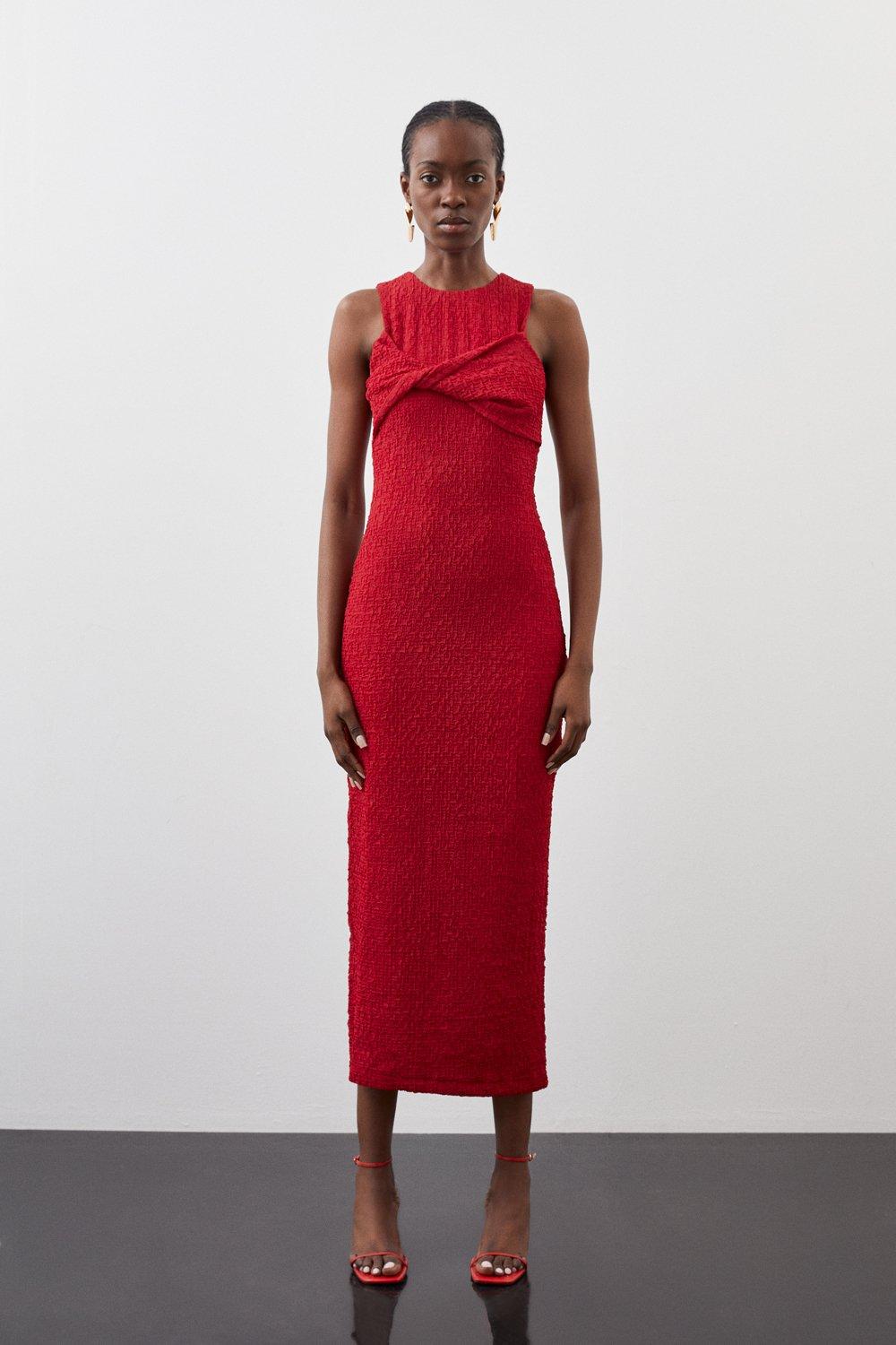 Karen millen outlet red dress sale