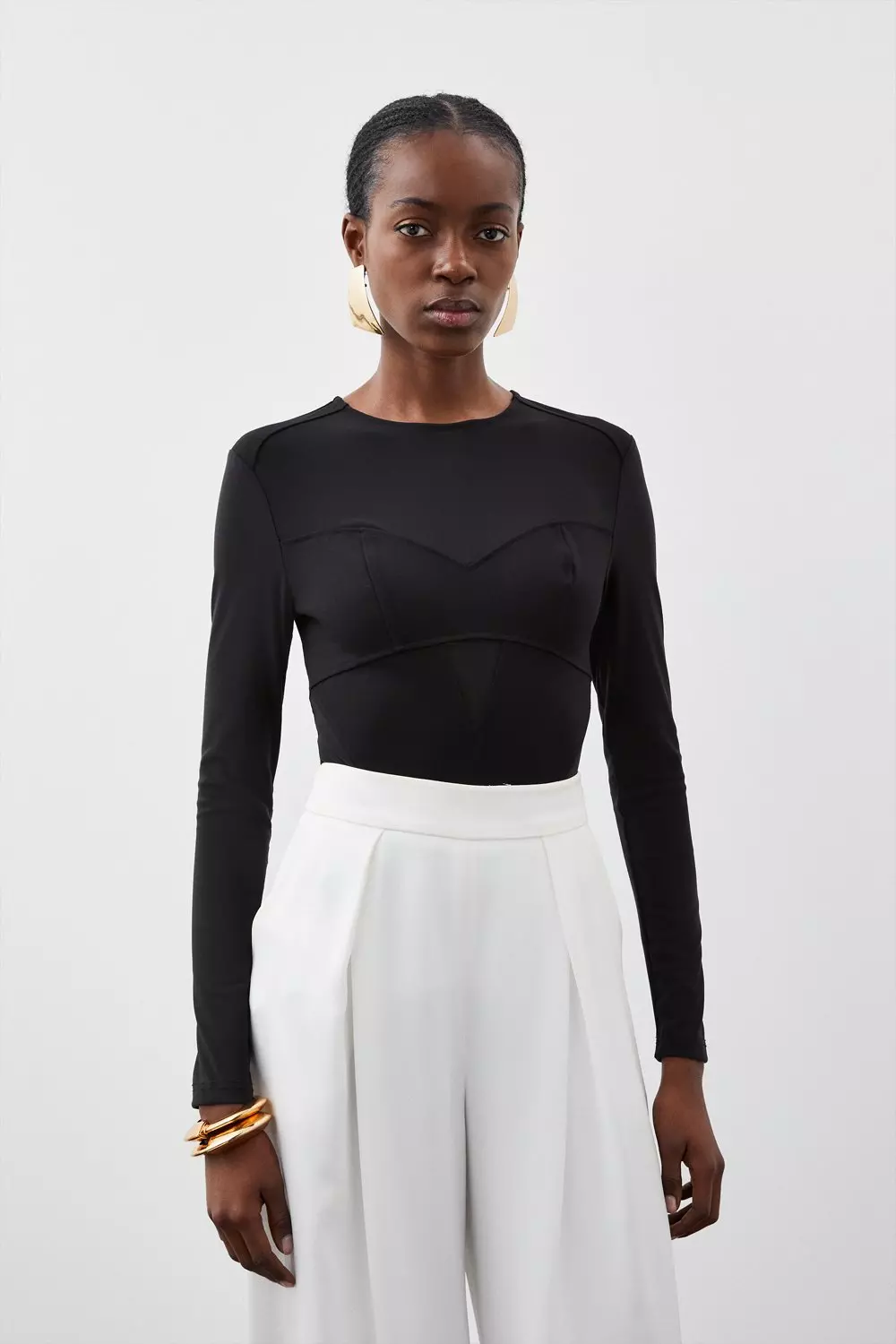 Karen millen store mesh sleeve top