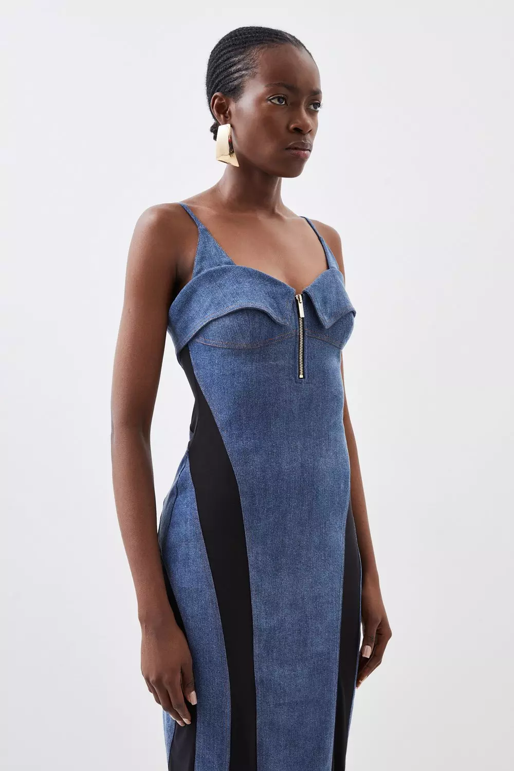 Denim bodycon outlet midi dress