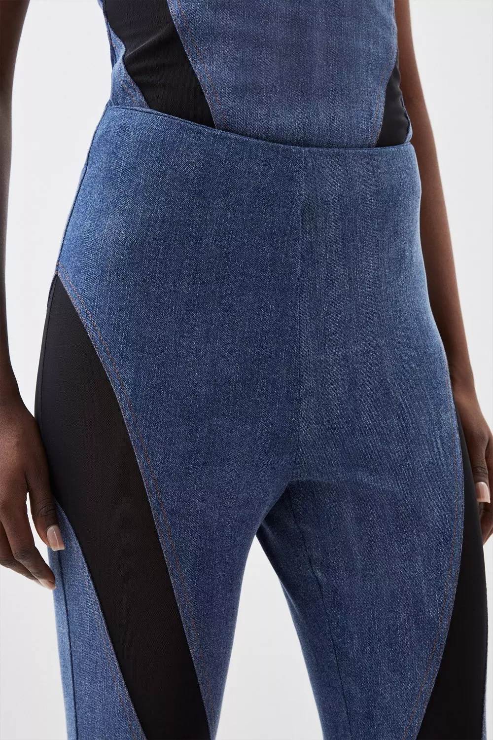 Denim best sale stirrup pants