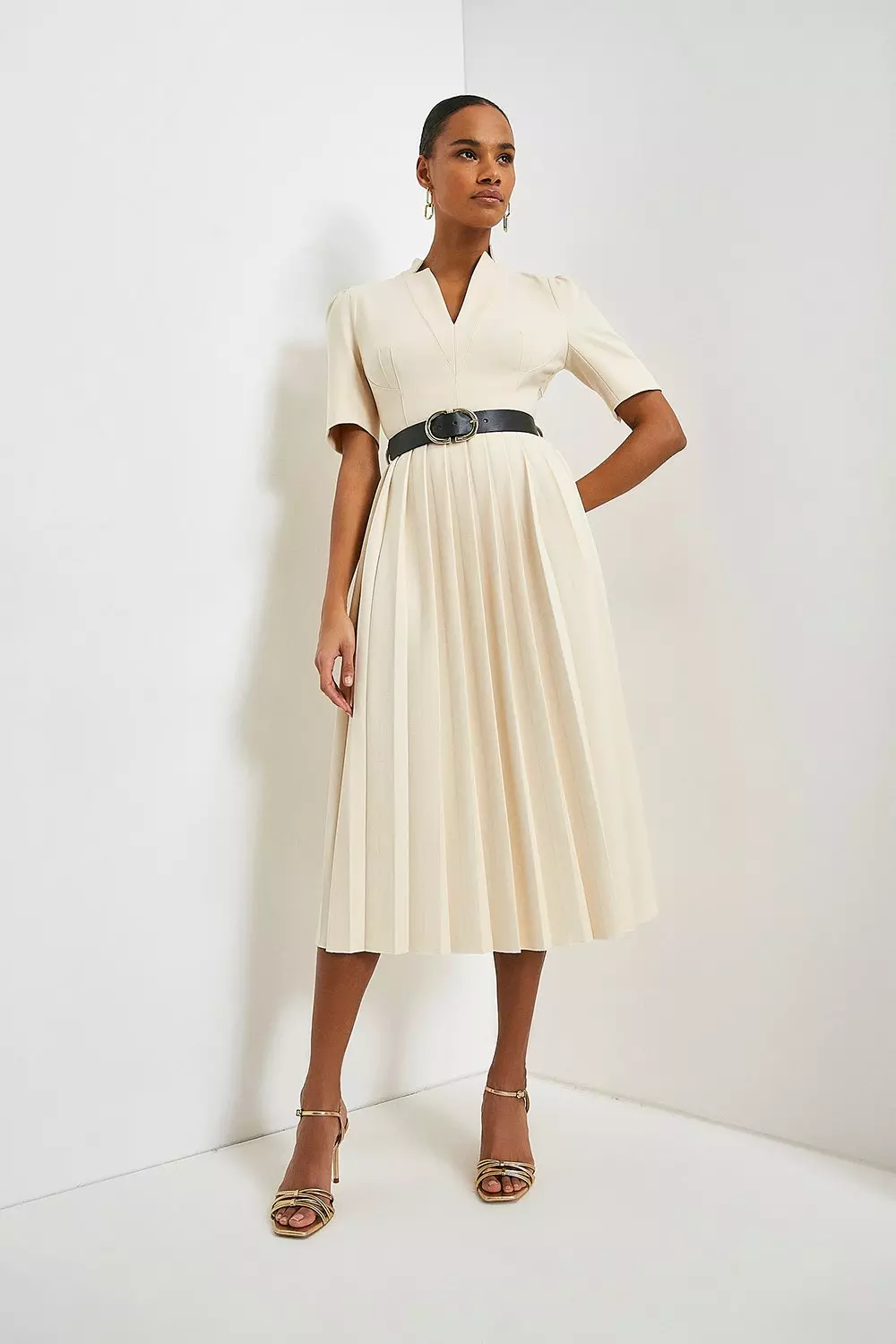 Karen millen pleated outlet midi dress