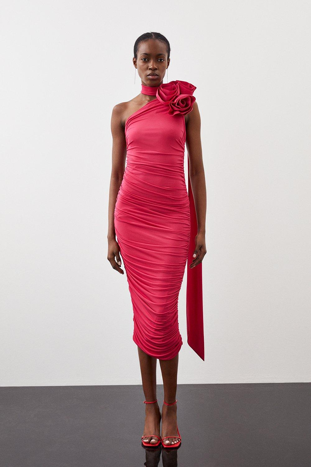 Pink and hotsell red cocktail dress