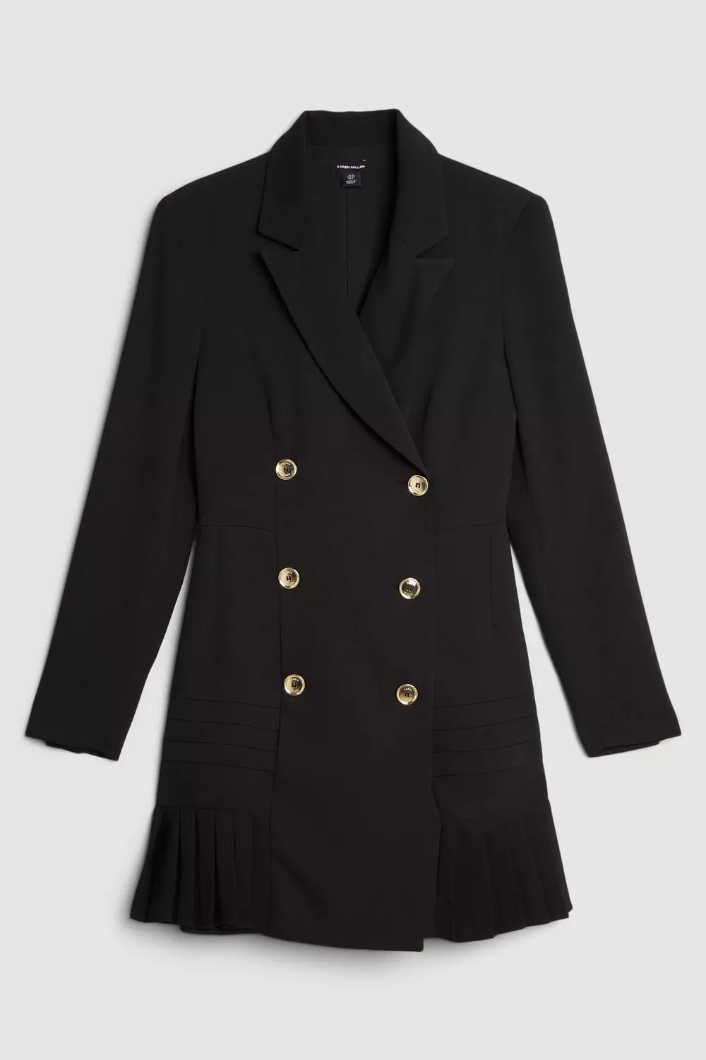 Black gold button detail hotsell blazer dress