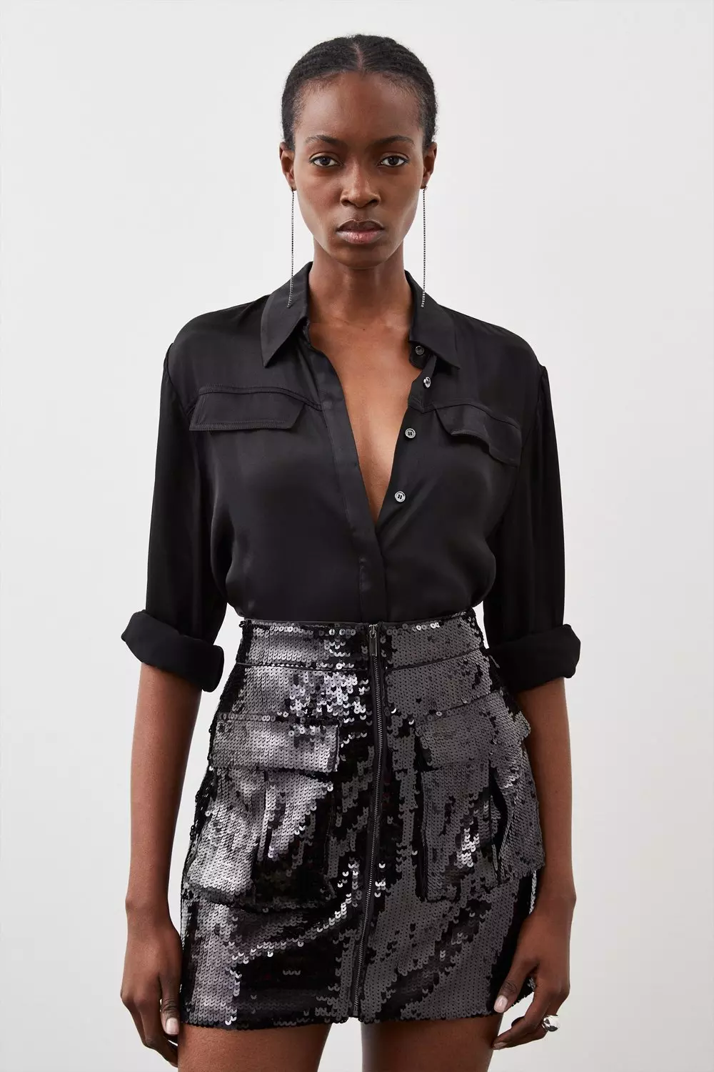 Black skirt 2025 with front pockets