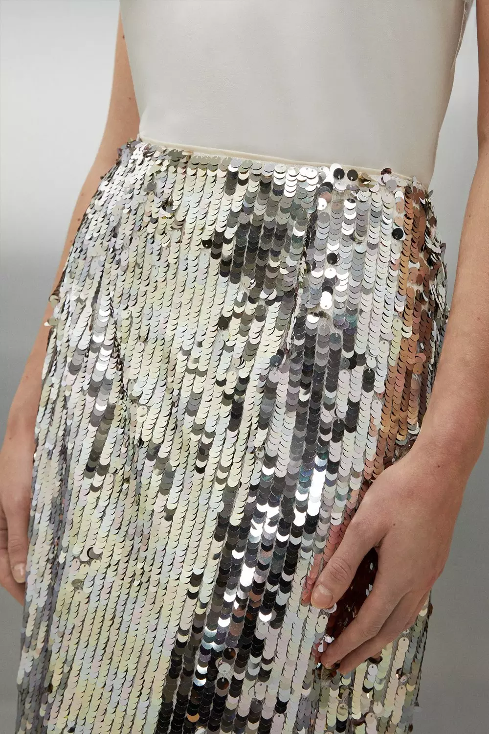 H and m silver hotsell sequin skirt