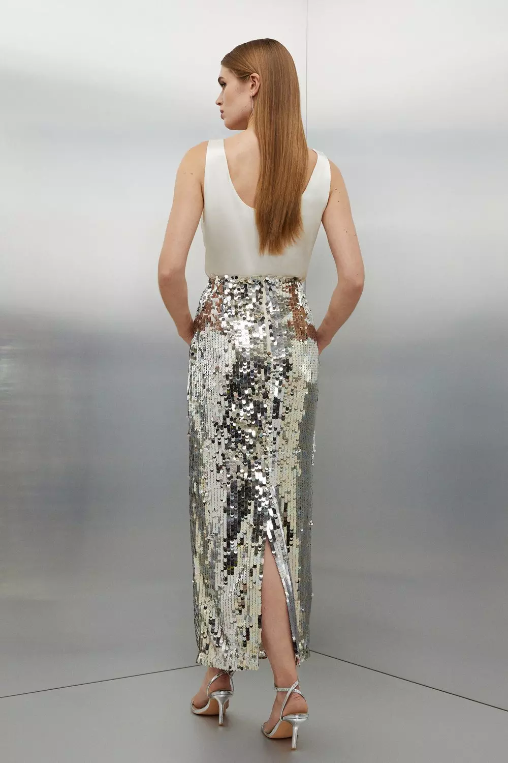 Asda silver 2024 sequin skirt