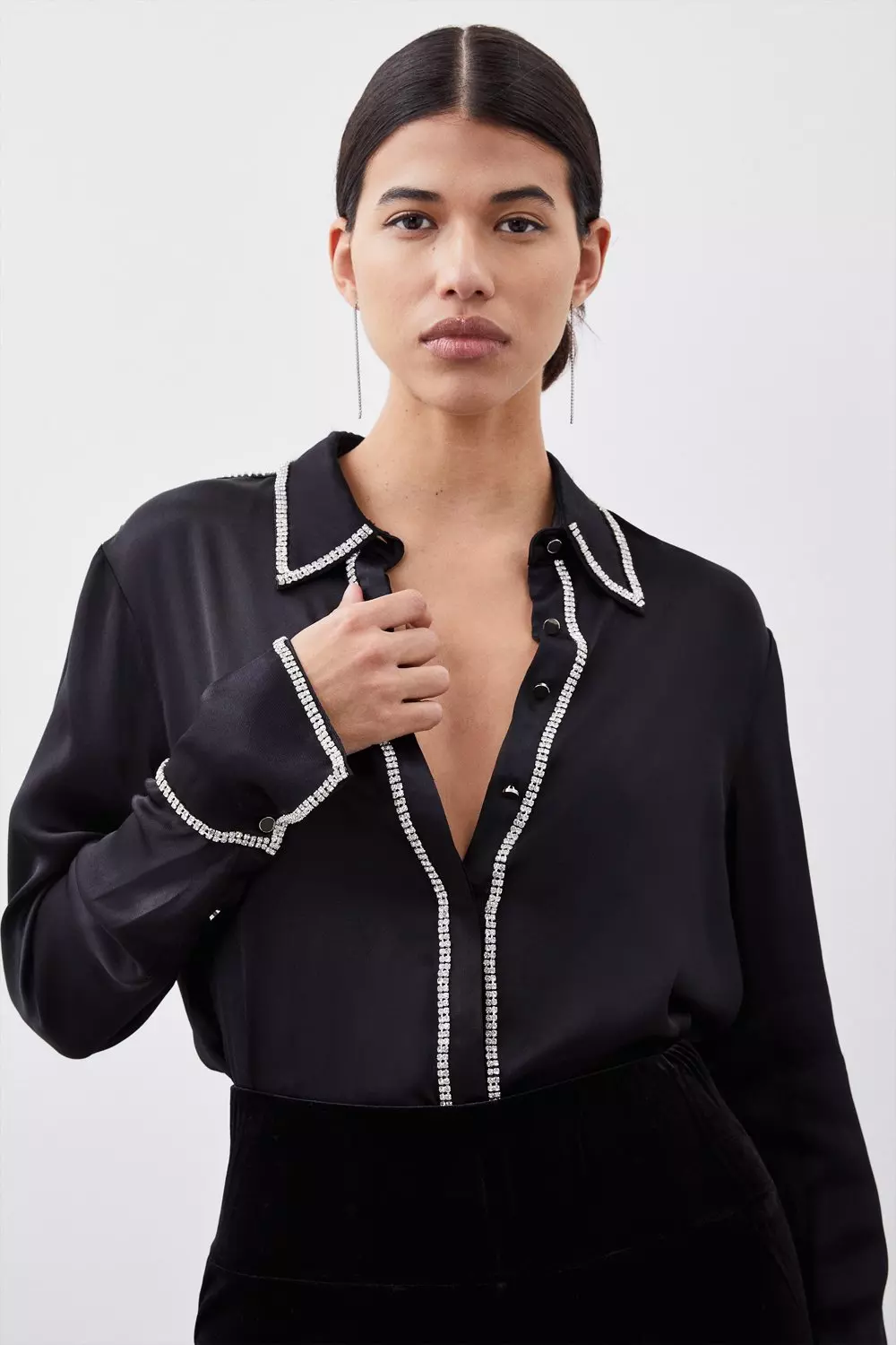 Karen millen hot sale black shirt