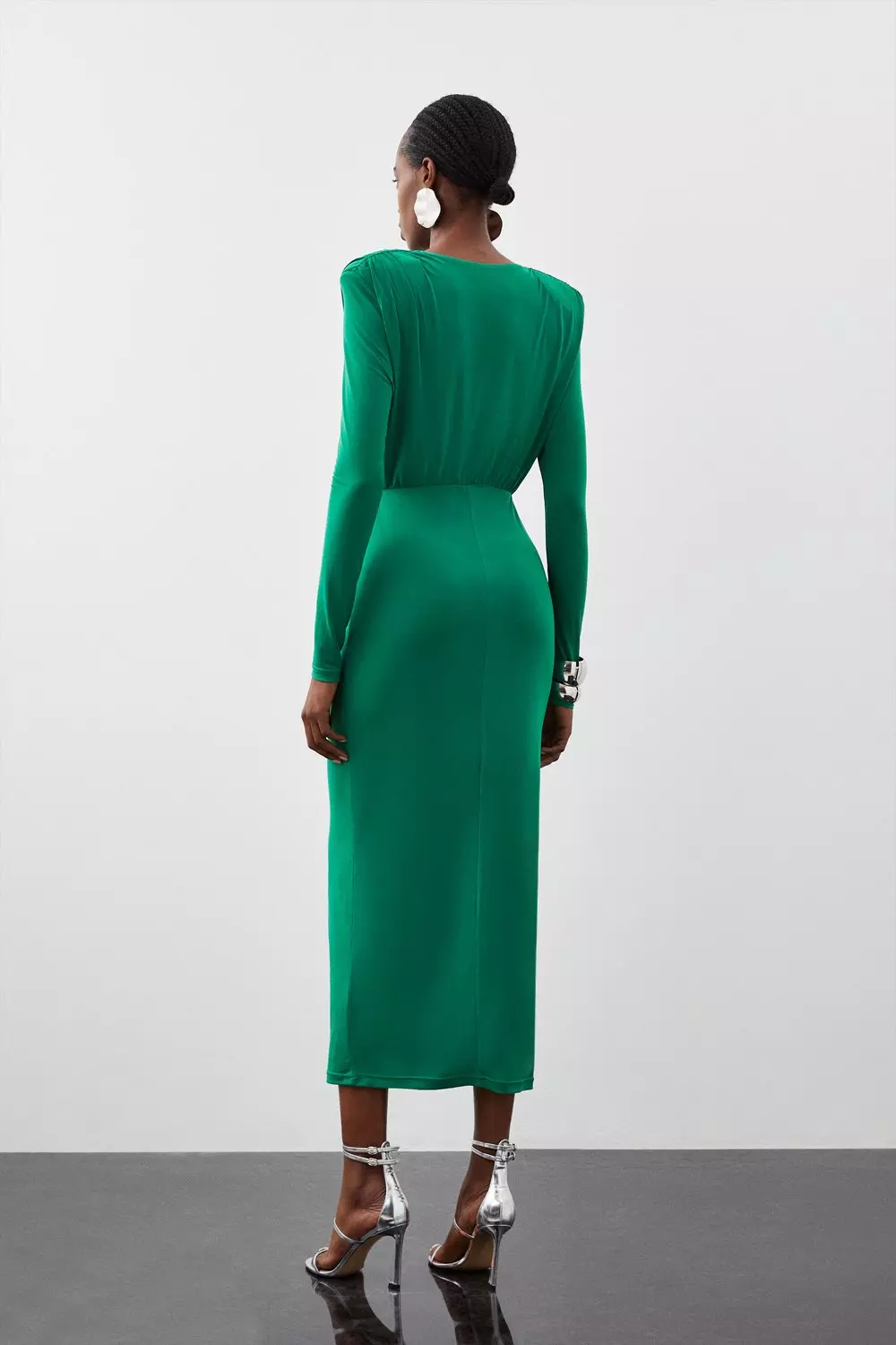 Jersey Crepe Midaxi Cowl Neck Dress | Karen Millen