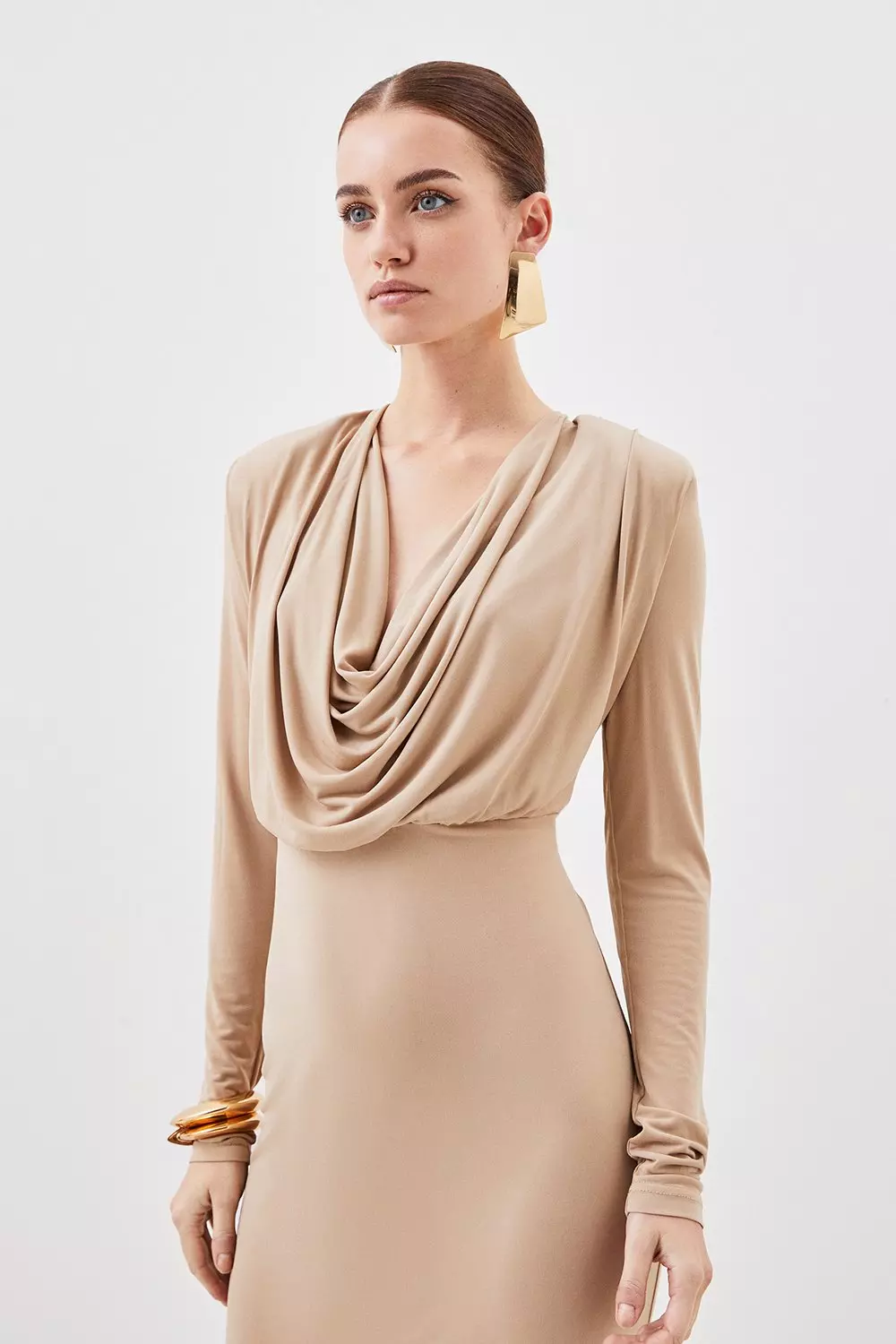 Long sleeve hotsell cowl neck dress