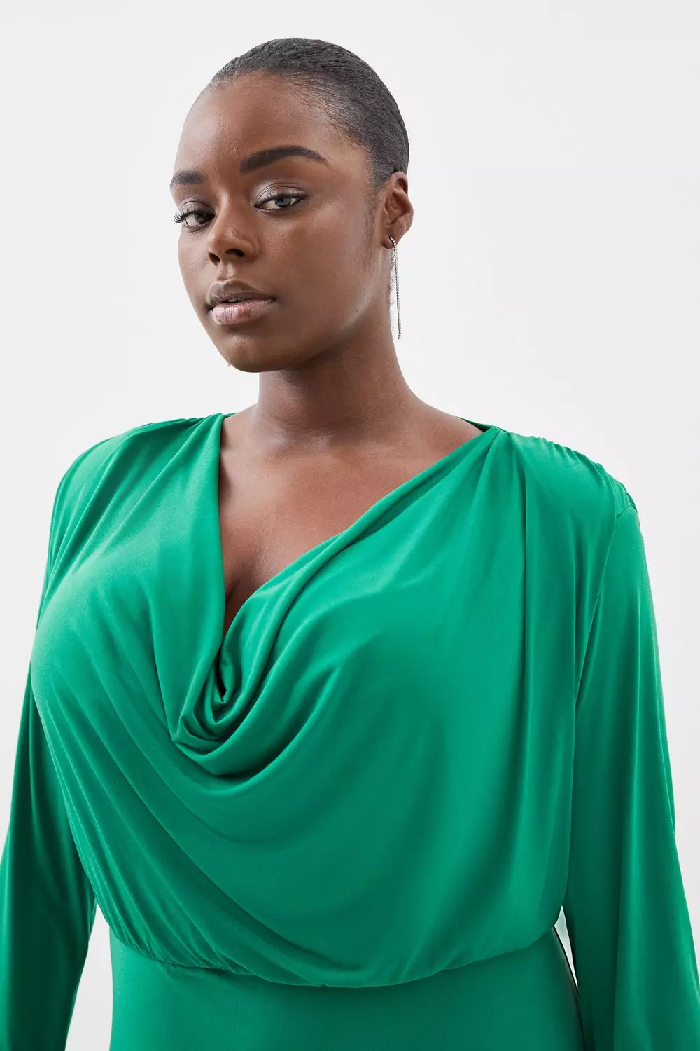 Green hotsell cowl dress