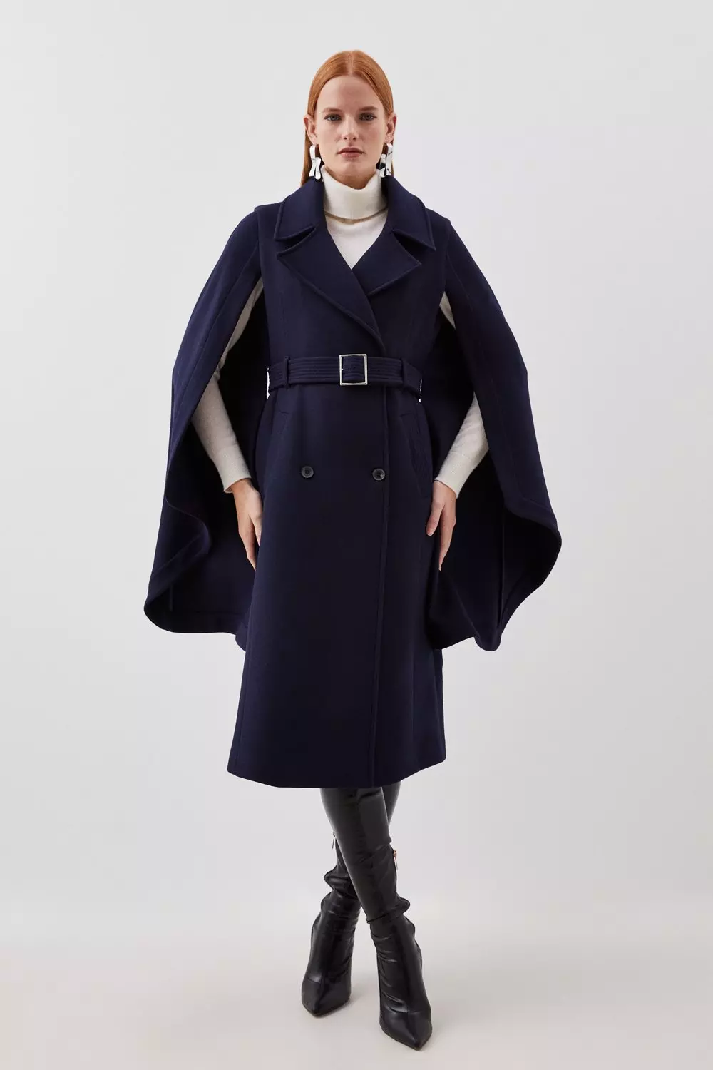 Womens navy outlet belted coat