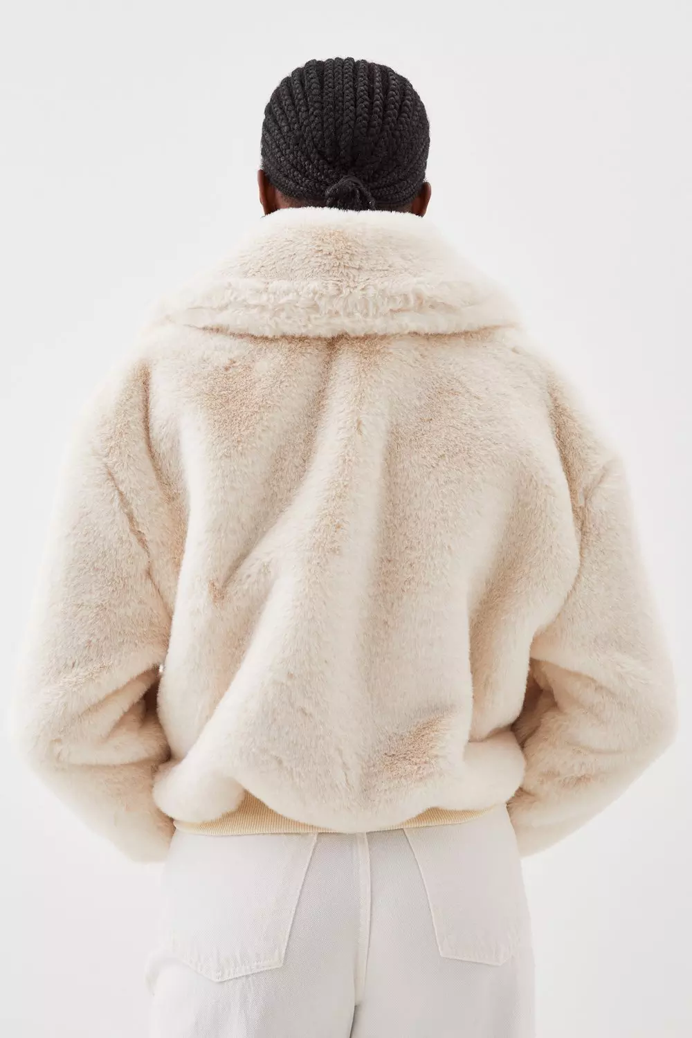 Cream faux sale fur shrug