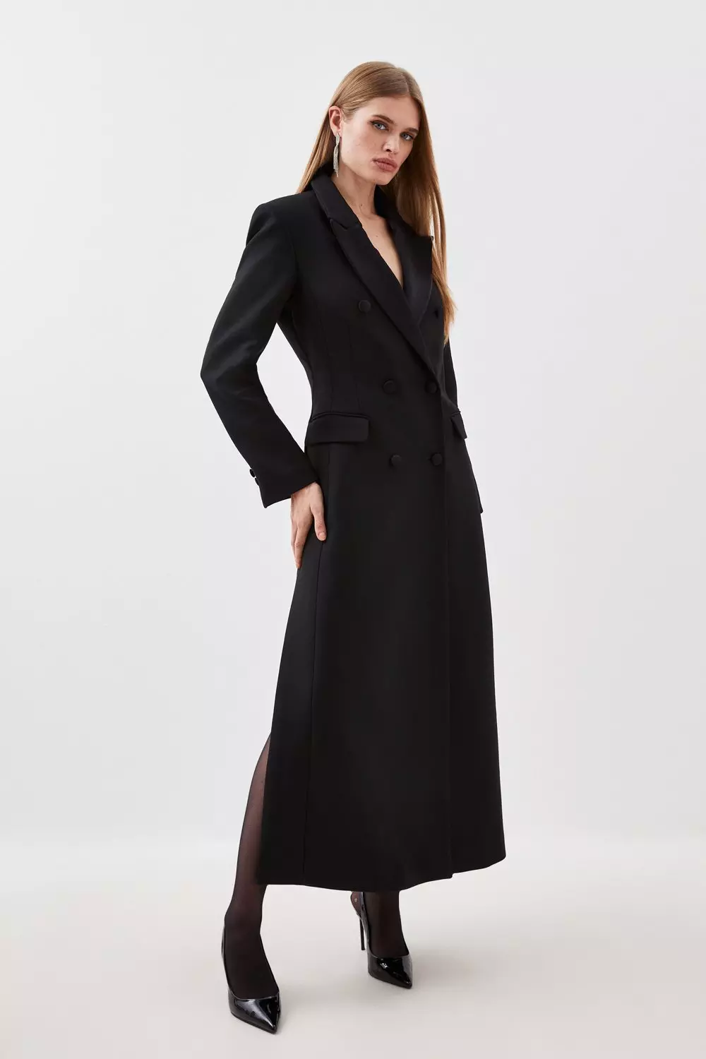 Double breasted clearance black coat