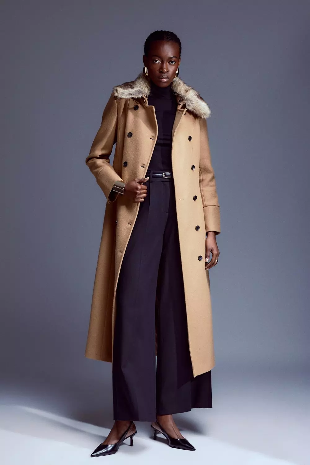 Burberry trench coat on sale with fur collar