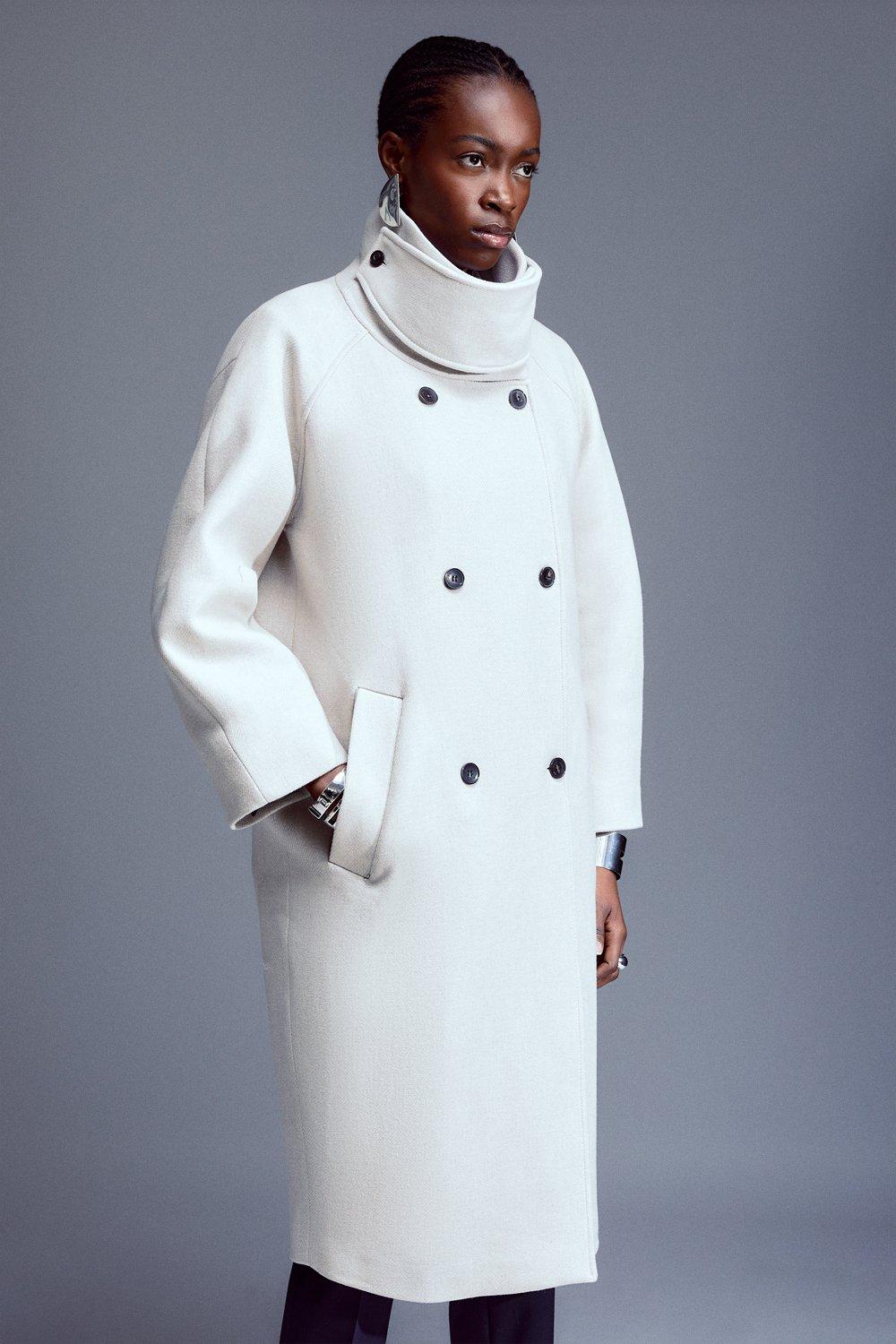 Women's single breasted hot sale wool coat