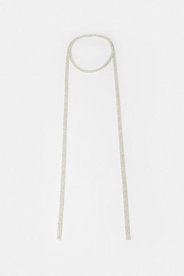 Diamante Chain Wrap Necklace silver