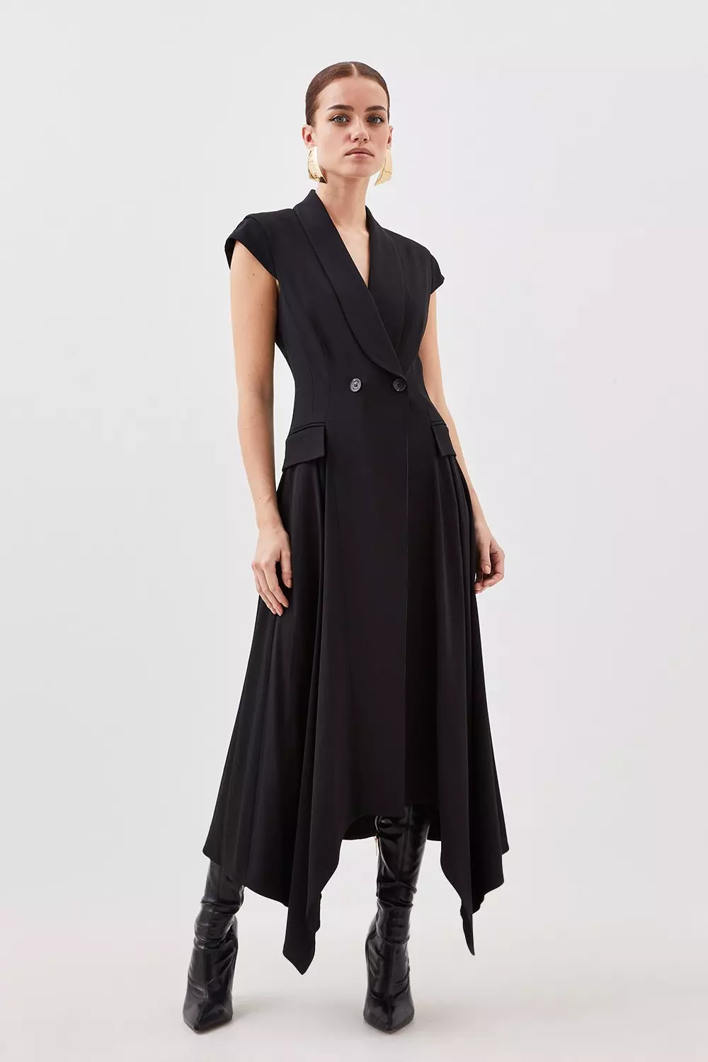 Karen millen maxi tuxedo dress sale