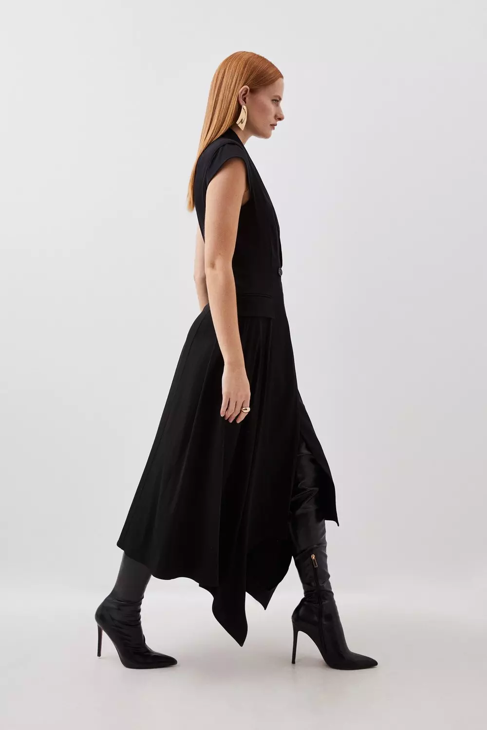 Karen millen store asymmetric tuxedo dress