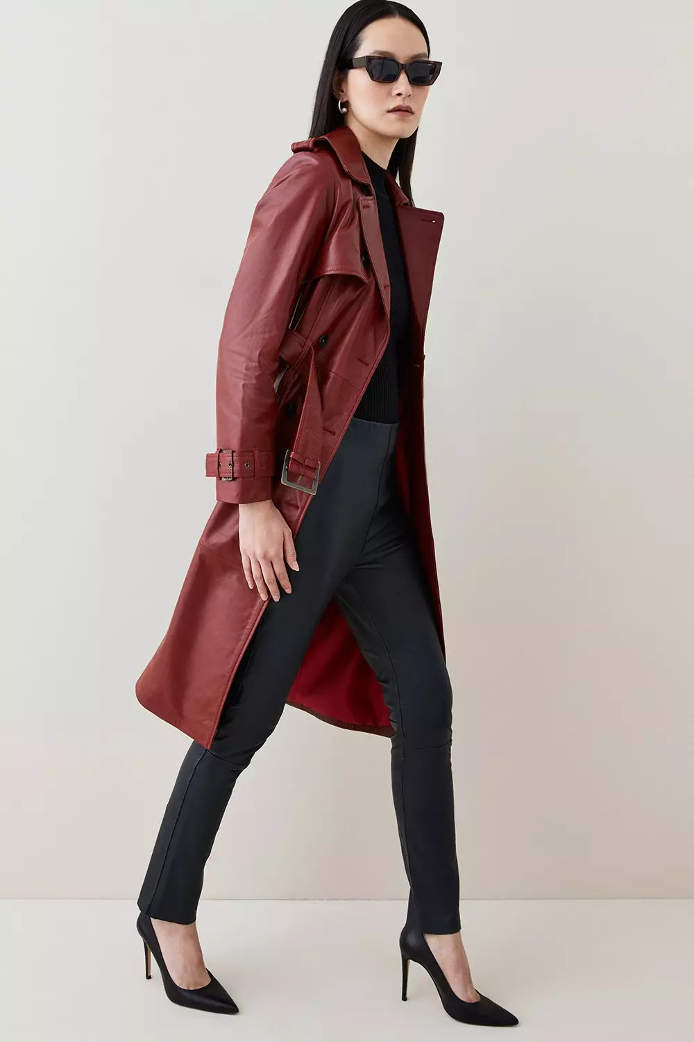 Burgundy mac coat sale