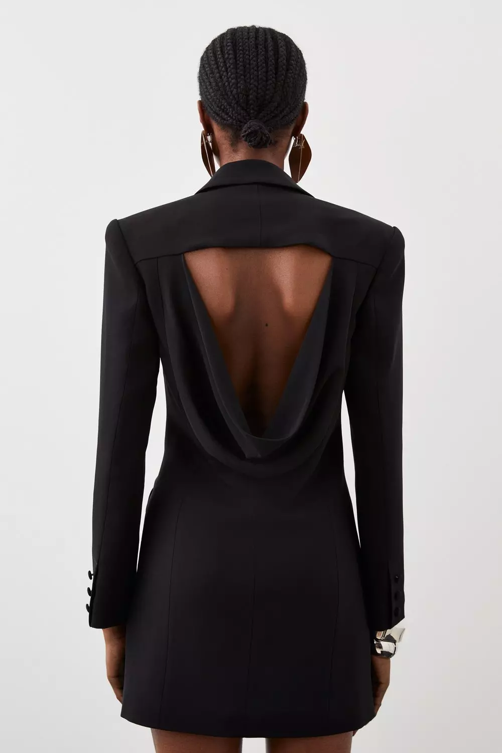 Vila Petite tailored blazer mini dress in black - ShopStyle