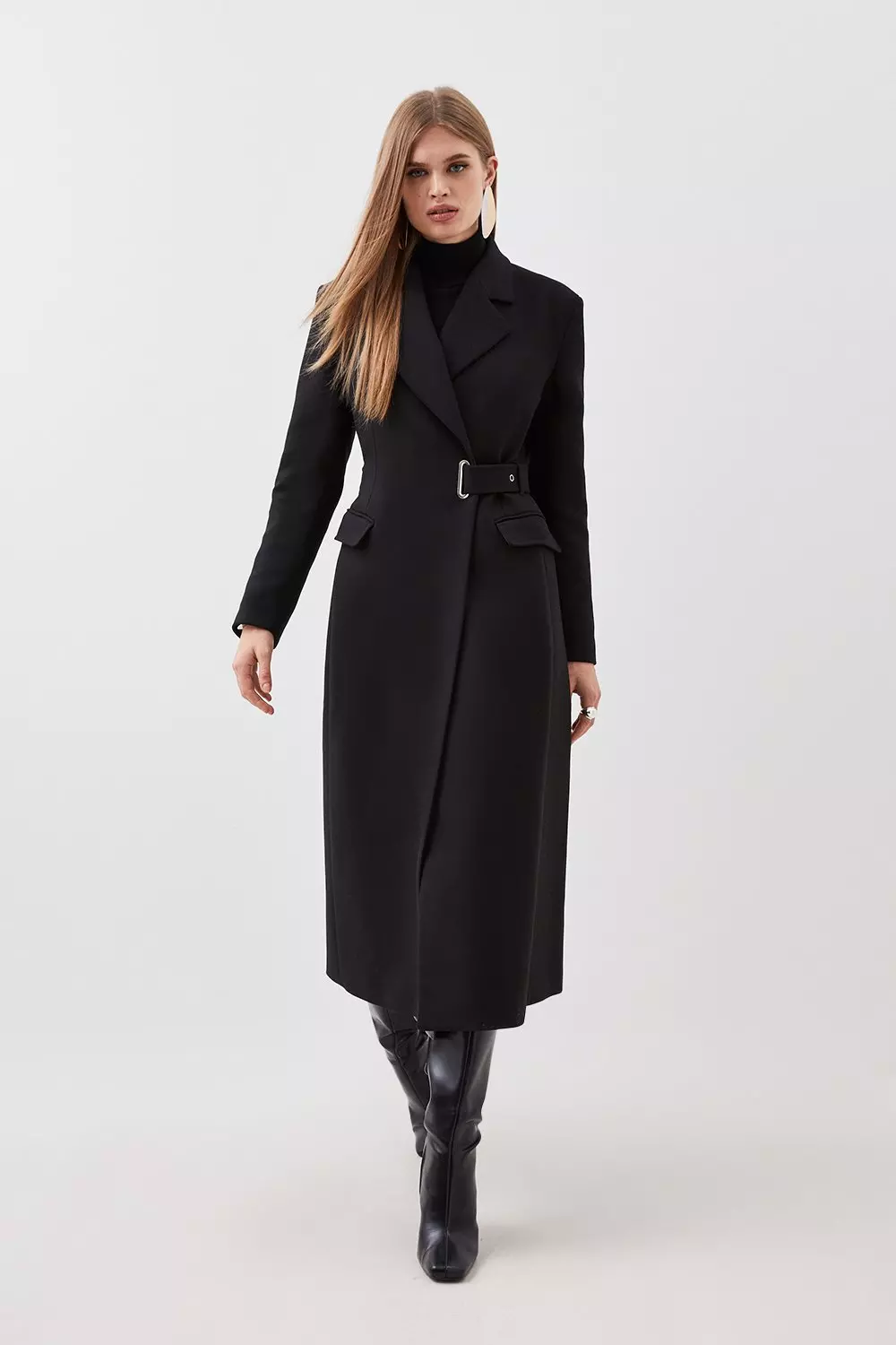 Black structured hot sale coat