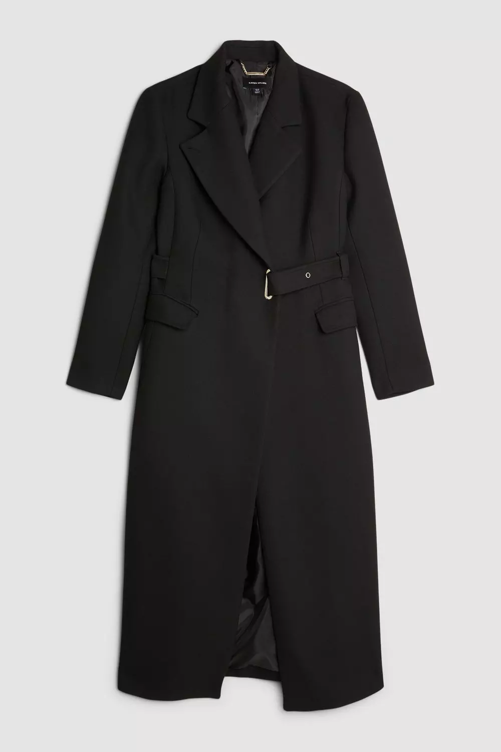 Tailored Side Tie Detail Midi Coat | Karen Millen