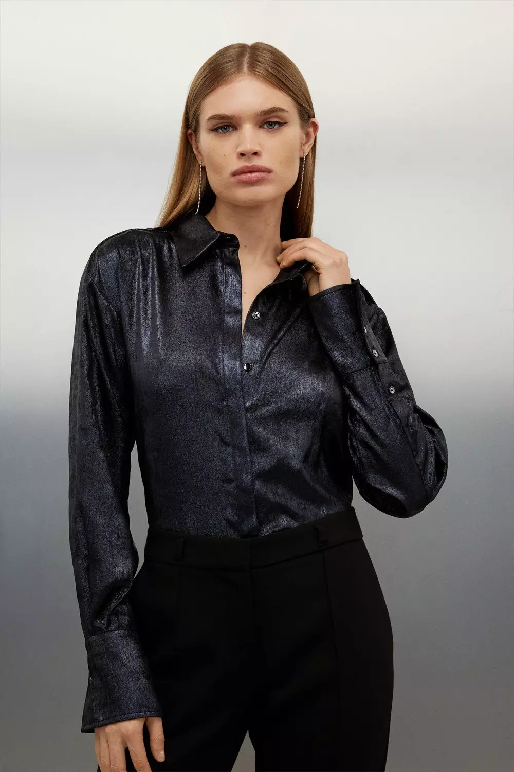 Karen millen hot sale black shirt