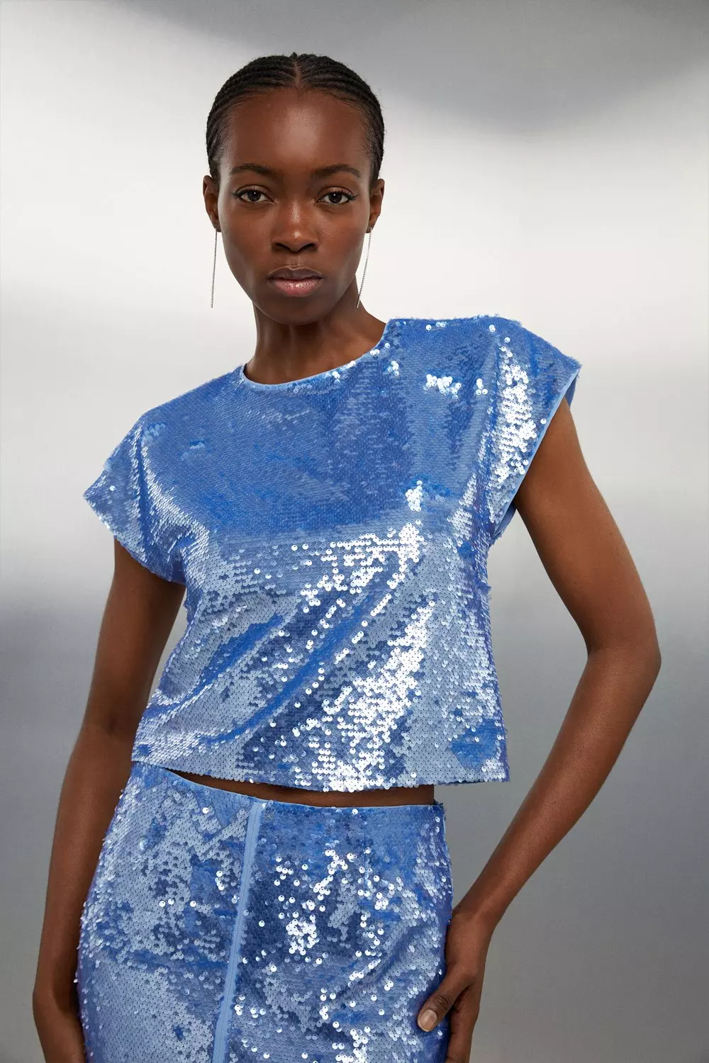 Blue 2025 sequin tops