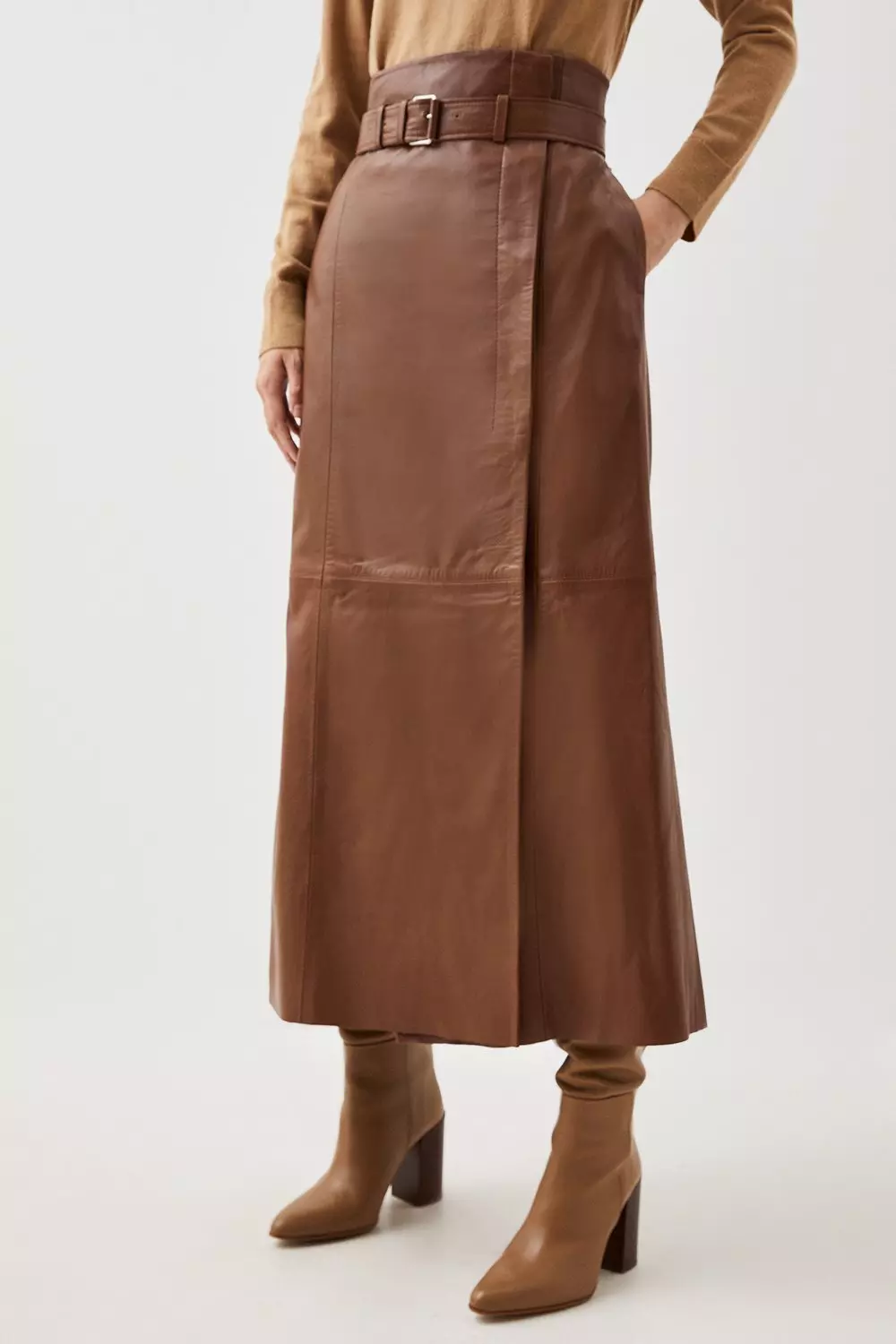 Karen millen high shop waisted leather skirt