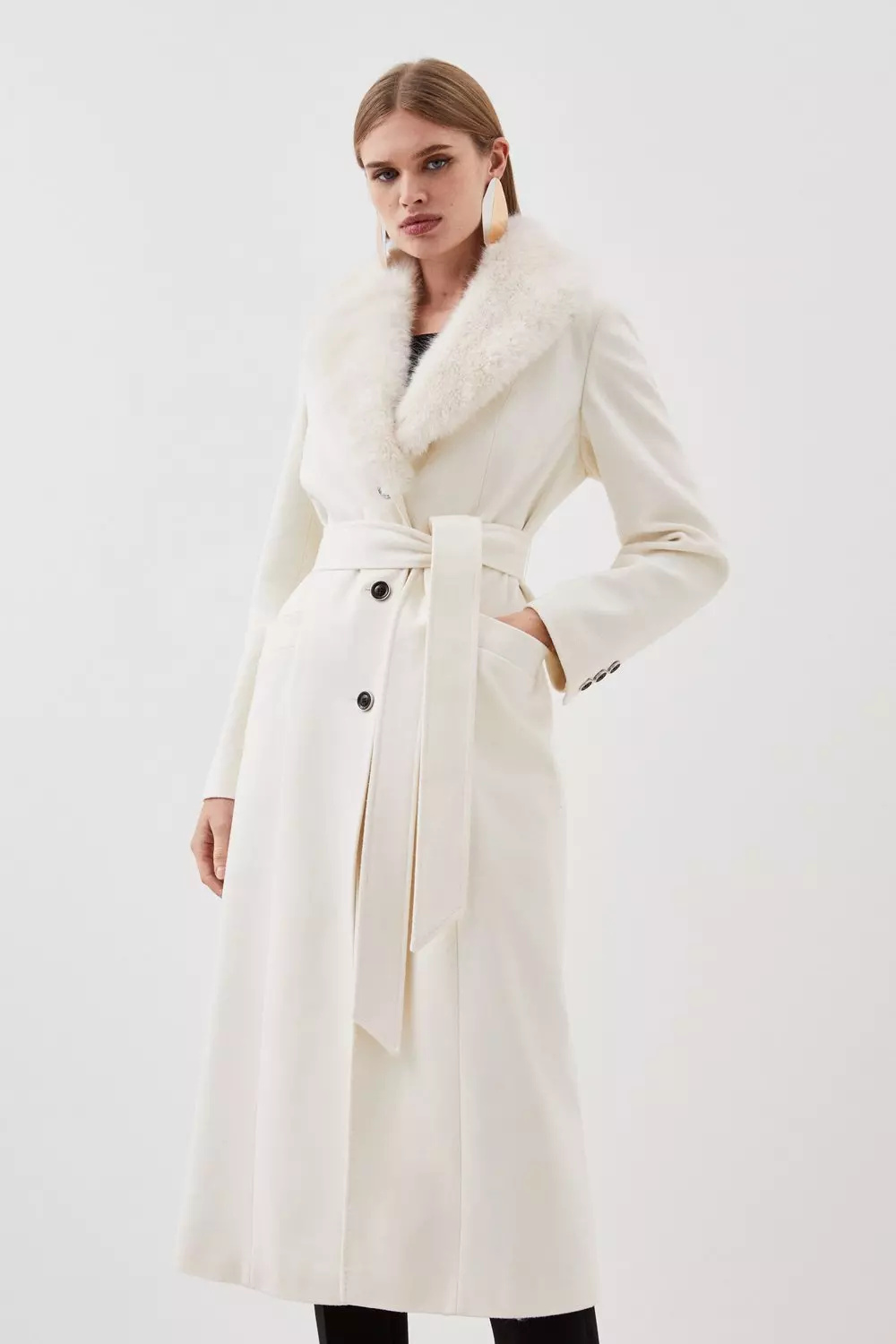 LUCKY BRAND Womens Ivory Faux Fur Denim Jacket Size: XS 