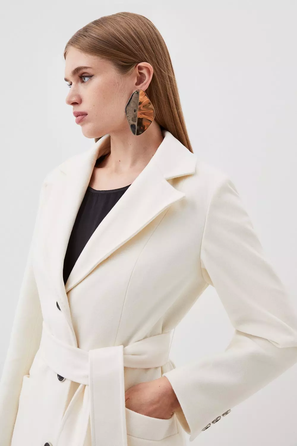 Karen millen white hot sale fur coat