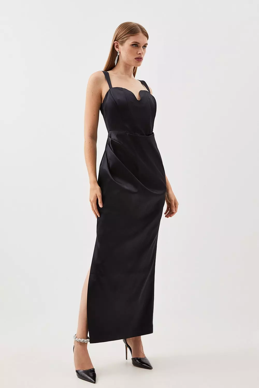 Maxi dress with clearance corset