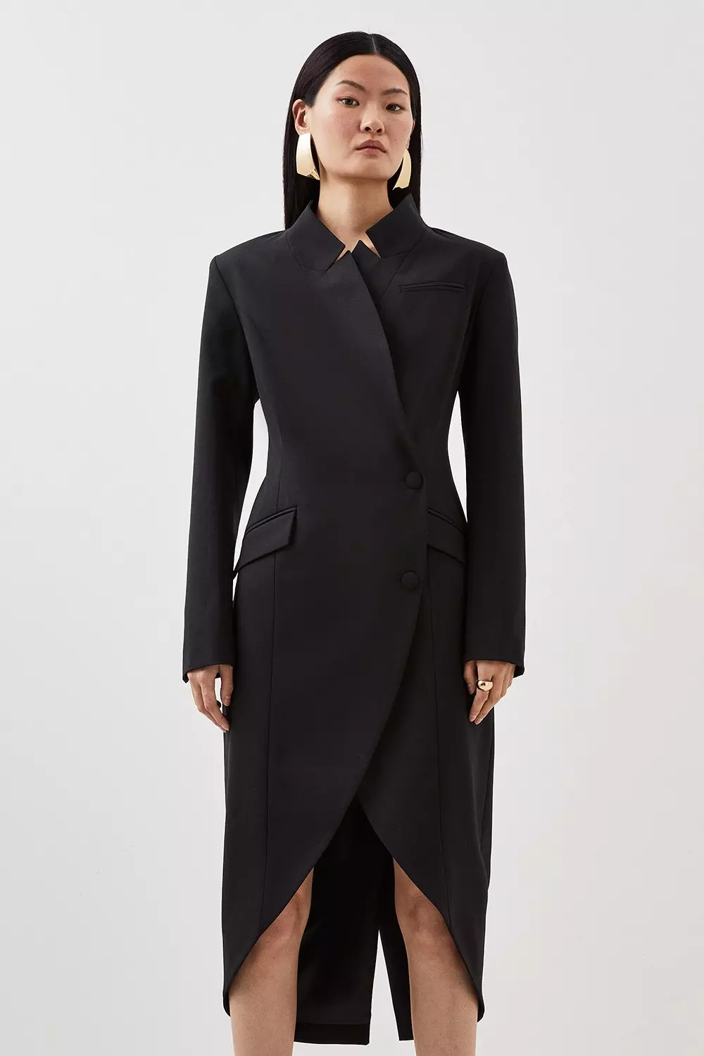 Karen millen clearance tuxedo dress black