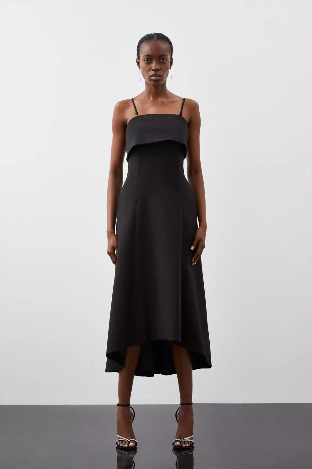 Black best sale strapless midi