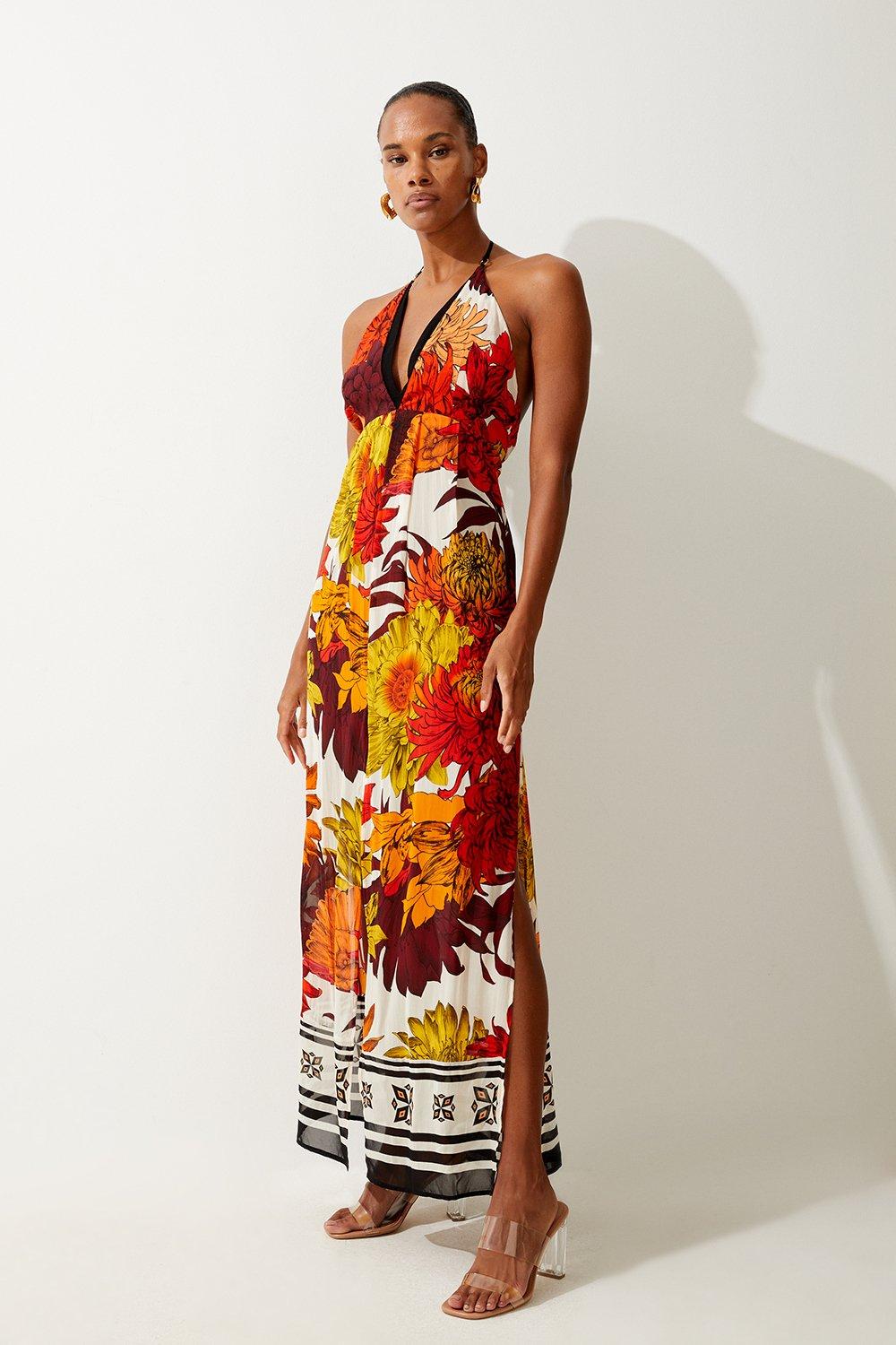 Halter neck maxi beach on sale dress