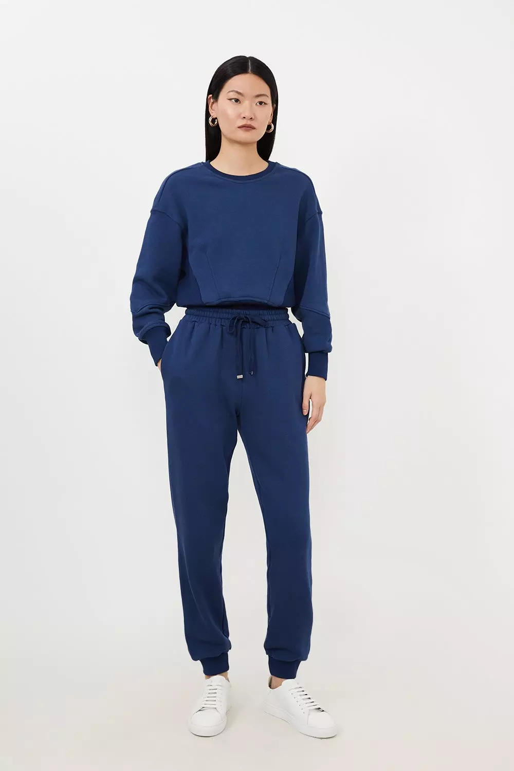 KAREN MILLEN Linen Rib Waist Jogger