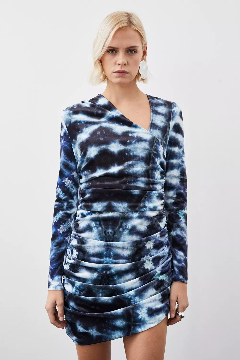 Karen millen shop blue velvet dress