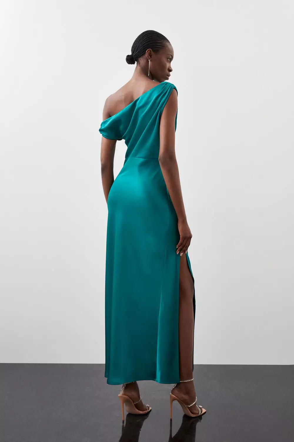 Draped evening hot sale dress