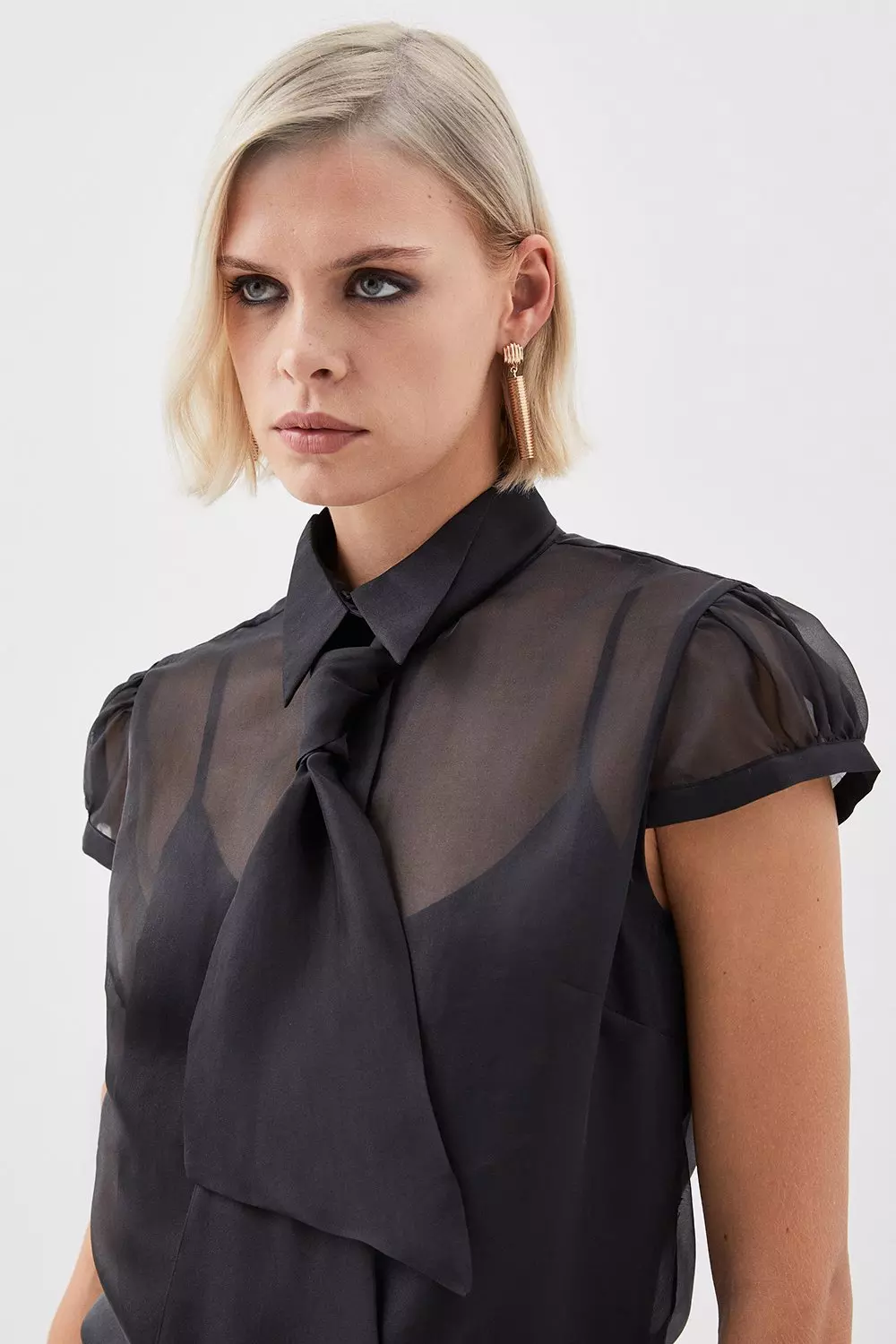 Black best sale organza blouse