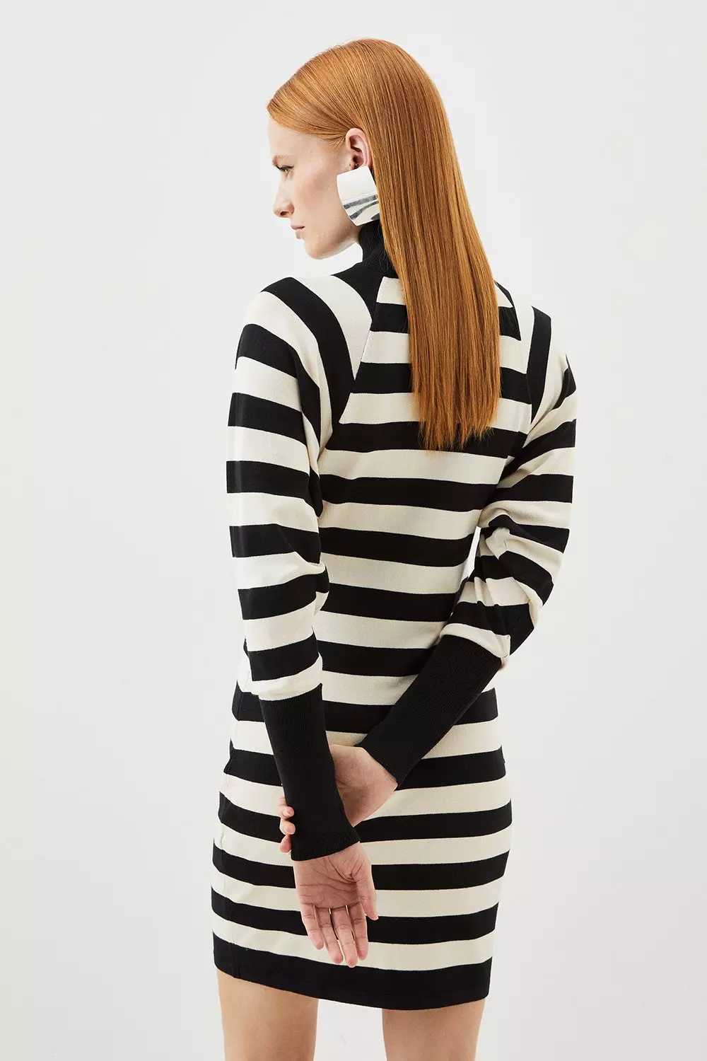 Karen millen outlet stripe knit dress