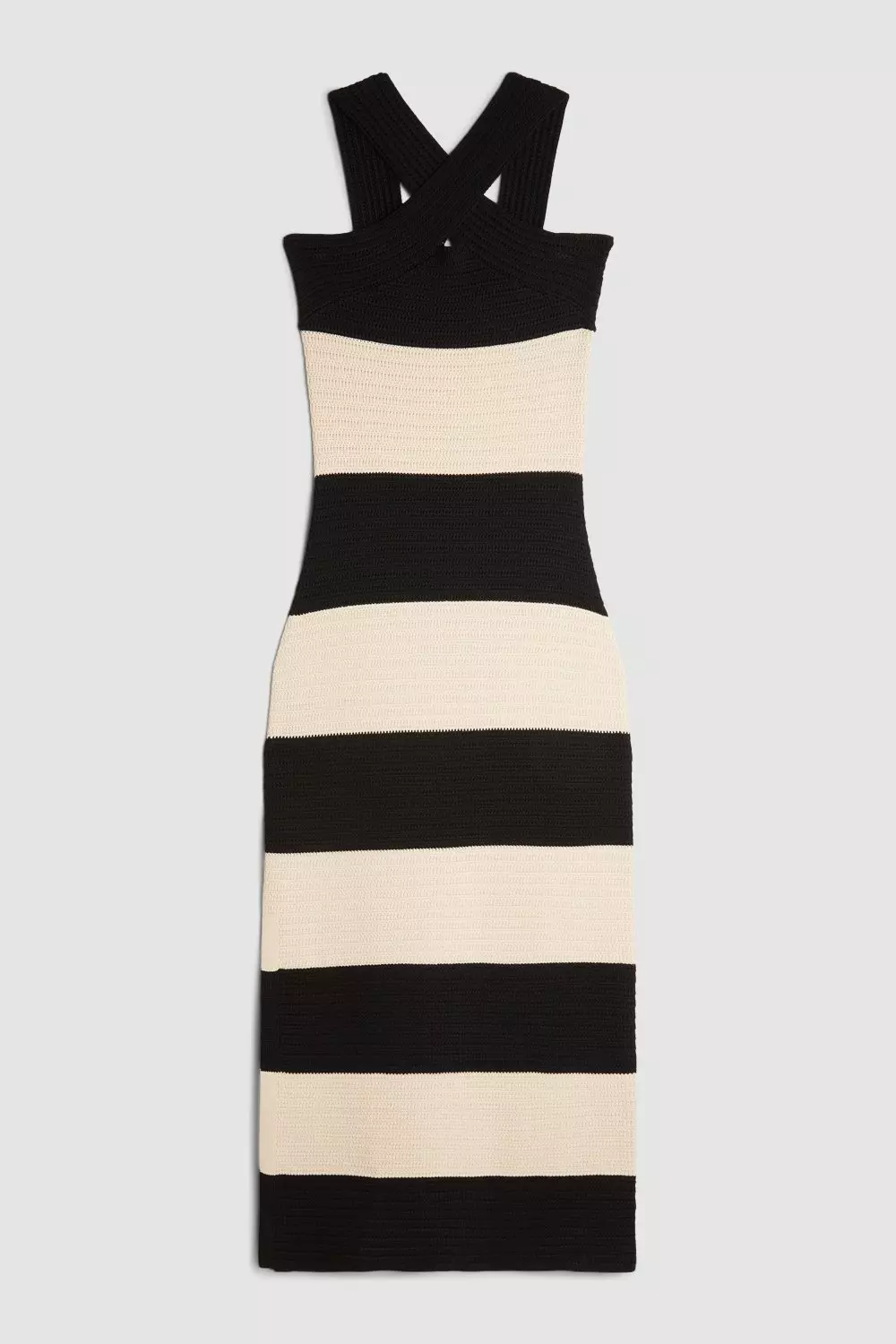 Light Weight All Over Cable Striped Dress | Karen Millen