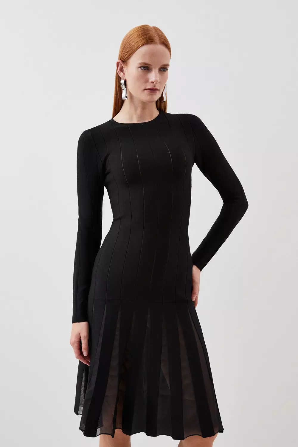 Long sleeve outlet midi skirt dress