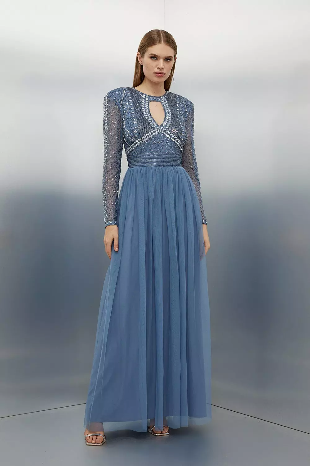 Embellished maxi best sale dresses with sleeves