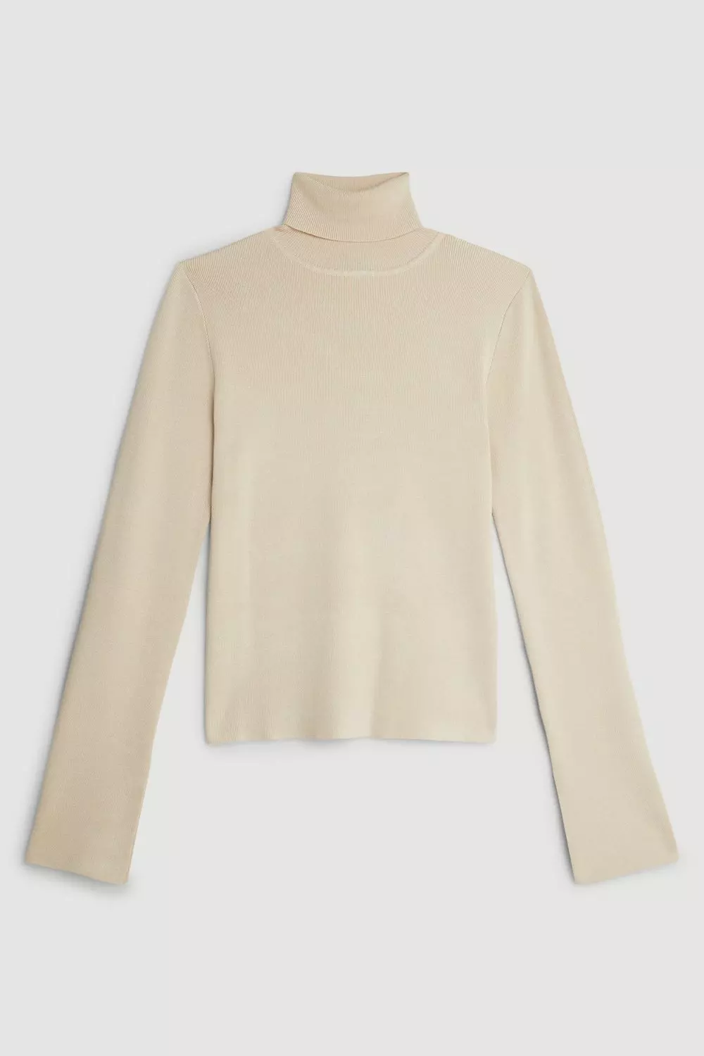 The Kript Knit Turtleneck Top - Beige