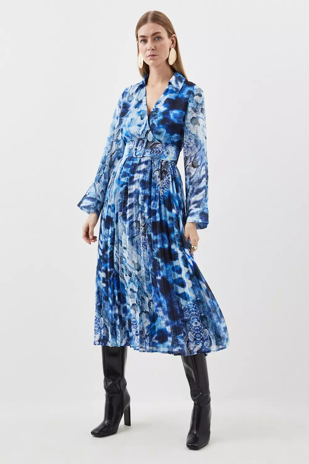 Karen millen snake 2025 print wrap dress