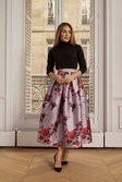 Lydia Millen Floral Jacquard Prom Woven Midi Skirt