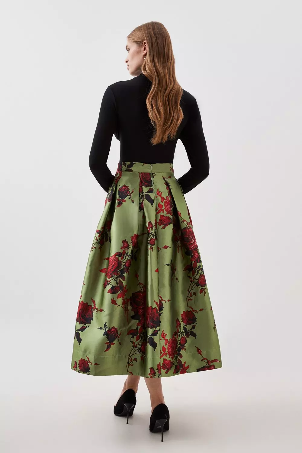 Floral midi hotsell skirt fitted