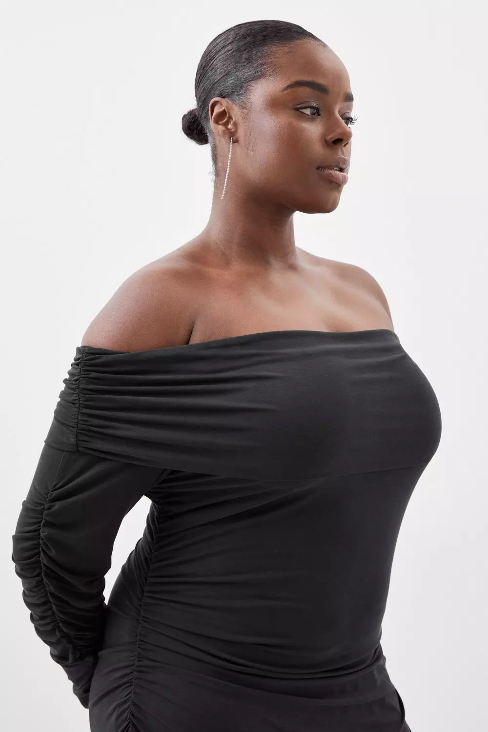 Black bardot shop dress plus size