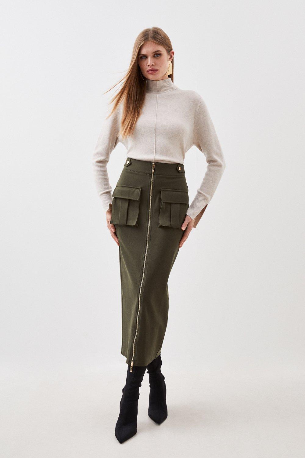 Long khaki outlet skirts xl